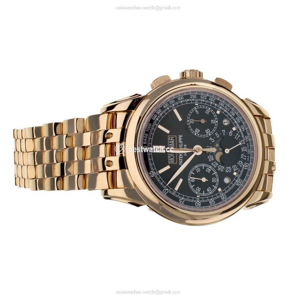 IMG_9085 Patek Philippe Perpetual Calendar Chronograph Mens watch Unisex Manual winding Rose gold 5270 1R Replica 2