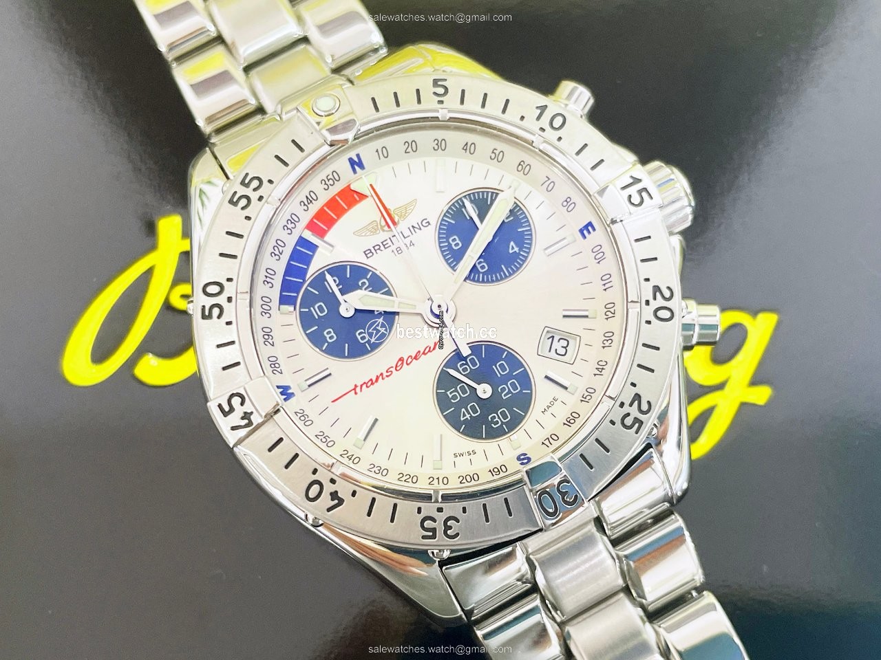 IMG_9085 Breitling Transocean Chronograph Mens watch Unisex Quartz Steel A53340 Replica 2
