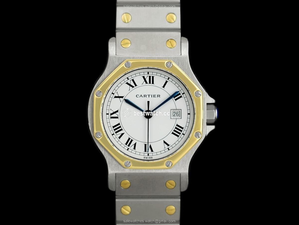 Cartier Santos Mens watch Unisex Automatic Gold Steel 8446ST Replica 2