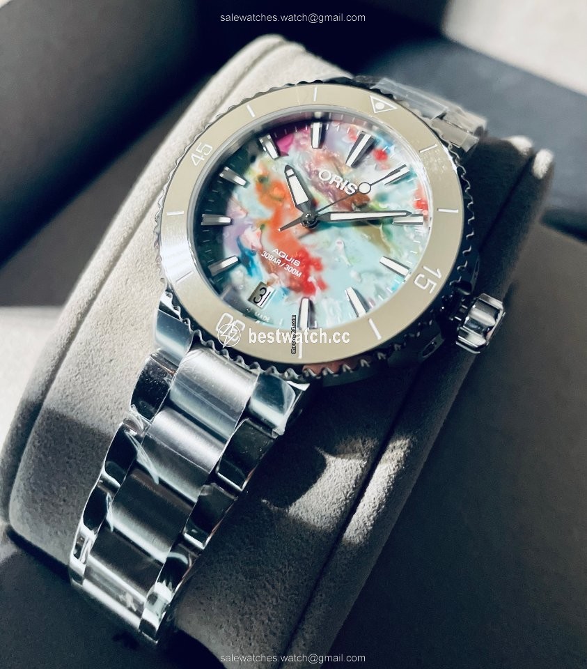 IMG_9085 Oris Aquis Date Womens watch Automatic Steel 01 733 7770 4150-Set Replica 2