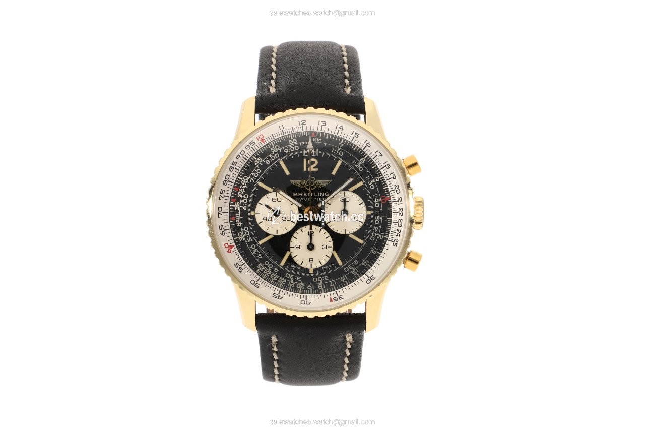 IMG_9085 Breitling Navitimer Cosmonaute Mens watch Unisex Manual winding Yellow gold 81600 Replica 2