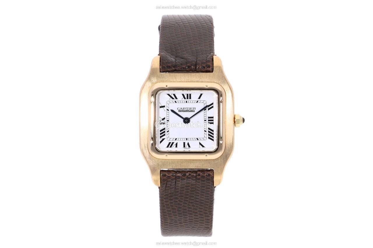 IMG_9085 Cartier Santos Dumont Womens watch Quartz Yellow gold 8107 Replica 2