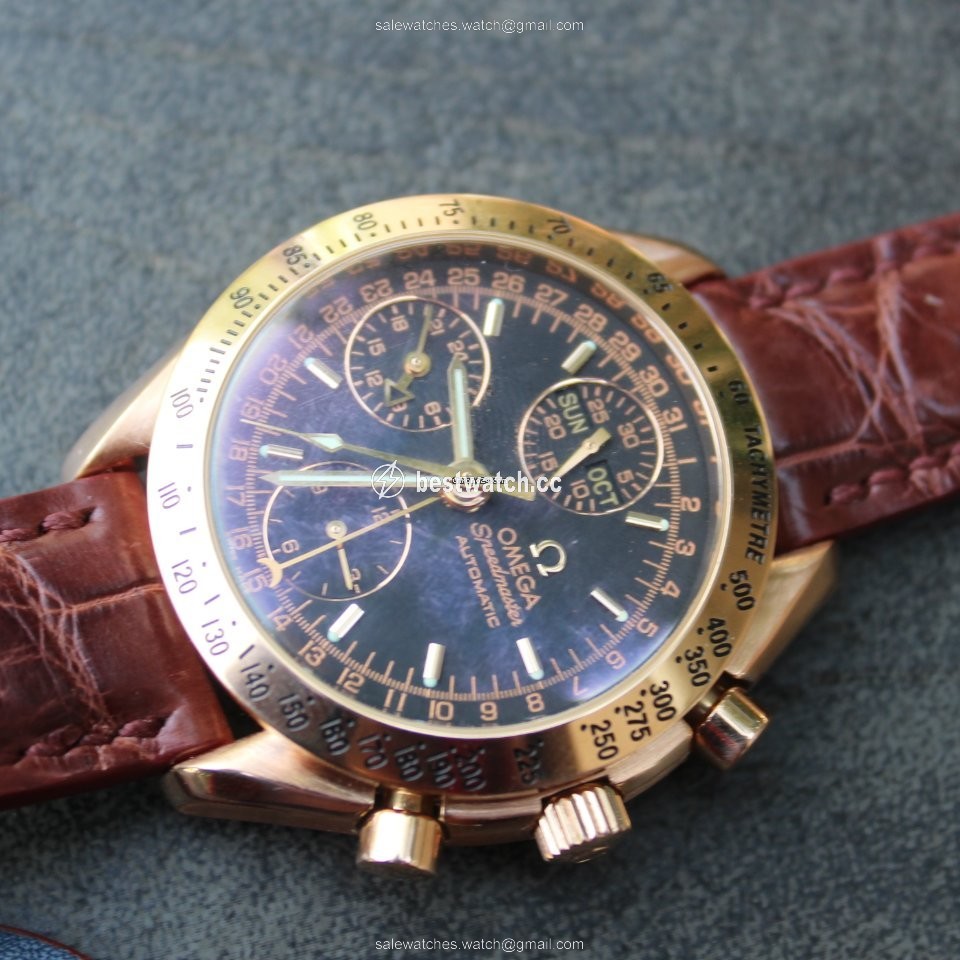 IMG_9085 Omega Speedmaster Day Date Mens watch Unisex Automatic Rose gold 36235001 Replica 2