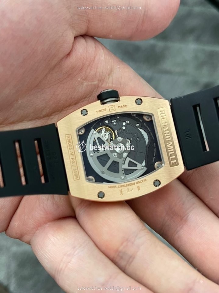 IMG_9085 Richard Mille RM 005 Mens watch Unisex Automatic Rose gold RM005 Replica 2