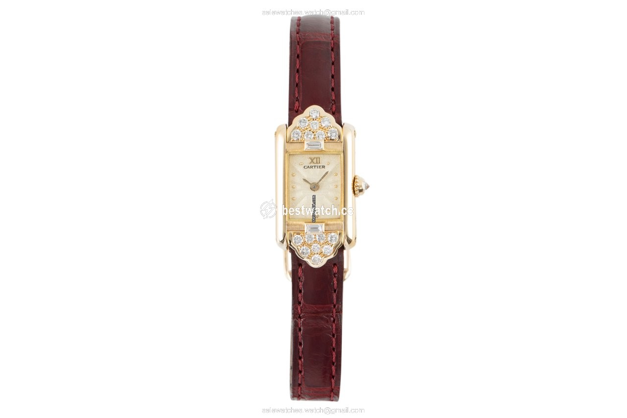 IMG_9085 Cartier Tank Womens watch Quartz Yellow gold 1361 Replica 2