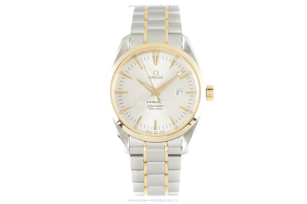 Omega Seamaster Aqua Terra Mens watch Unisex Quartz Gold Steel 2317.30.00 Replica 2