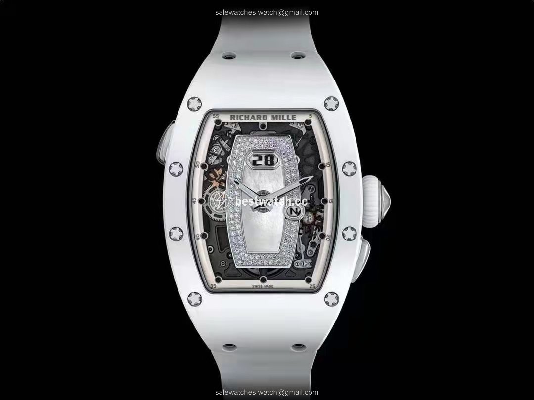 IMG_9085 Richard Mille RM 037 Womens watch Automatic Ceramic Richard Mille RM037 White Replica 2
