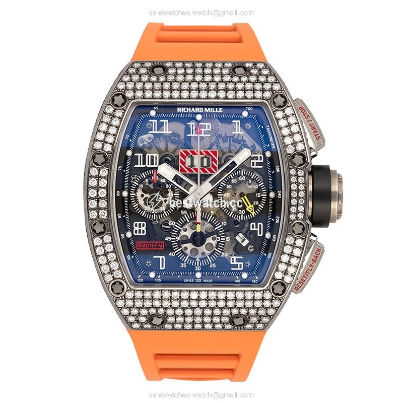 Richard Mille RM 011 Mens watch Unisex Automatic White gold RM 11 Replica 2