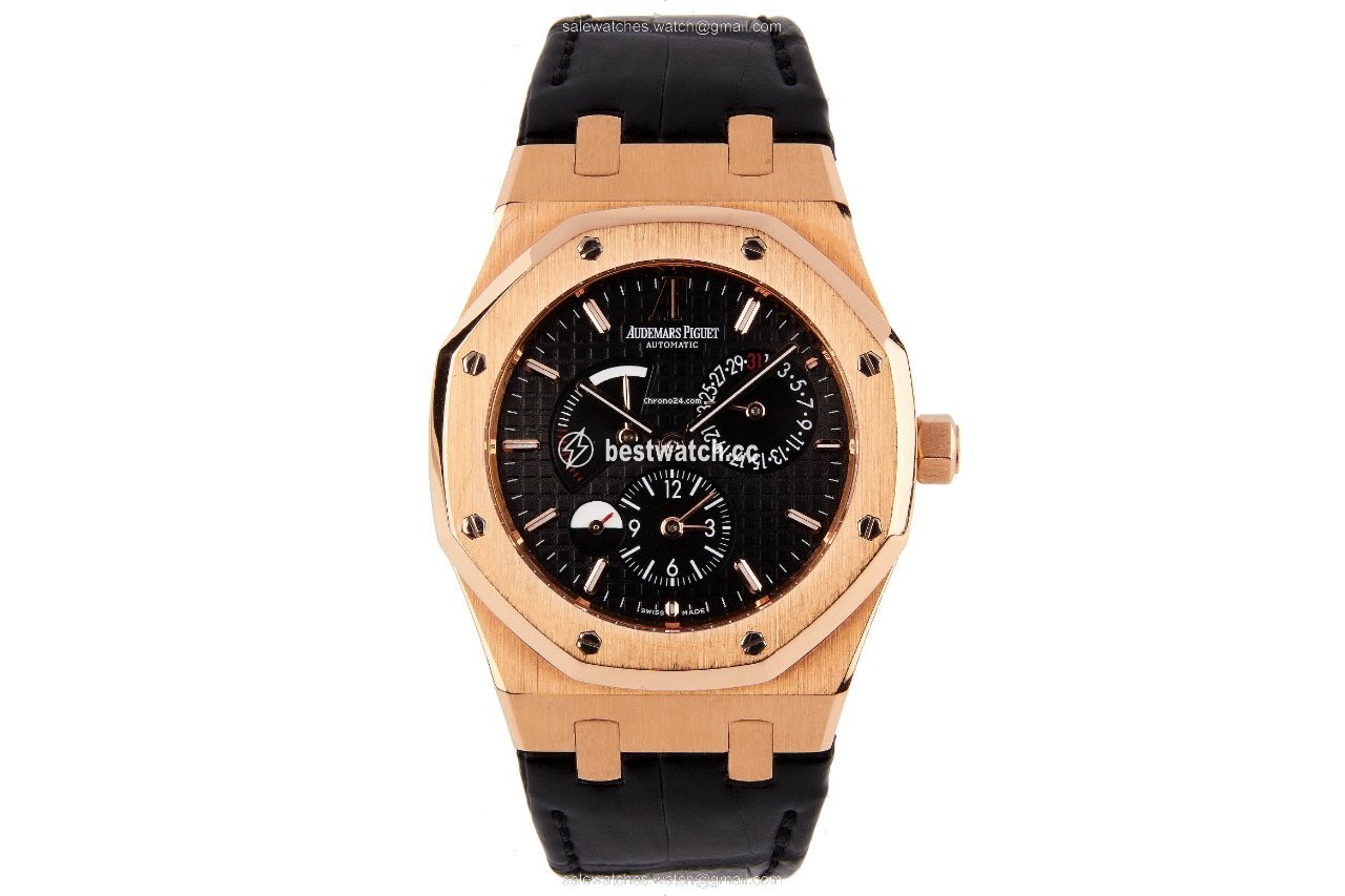 IMG_9085 Audemars Piguet Royal Oak Dual Time Mens watch Unisex Automatic Rose gold 26120OR.OO.D002CR.01 Replica 2