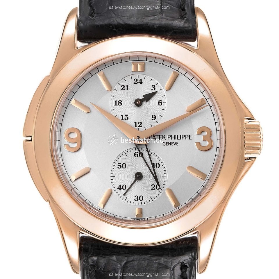 IMG_9085 Patek Philippe Travel Time Mens watch Unisex Manual winding Rose gold 5134R Replica 2
