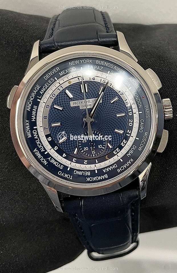 IMG_9085 Patek Philippe World Time Chronograph Mens watch Unisex Automatic White gold 5930G Replica 2