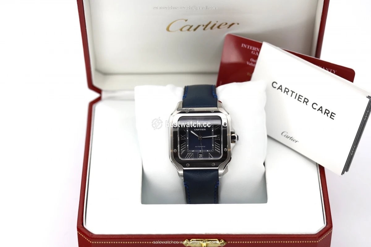 IMG_9085 Cartier Santos Mens watch Unisex Automatic Steel 4072 Replica 2