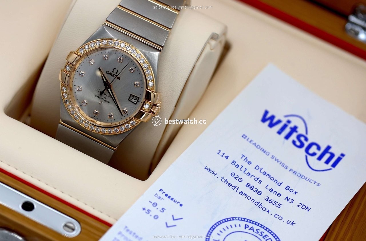 Omega Constellation Ladies Mens watch Unisex Automatic Gold Steel 123.25.35.20.52.001 Replica 2