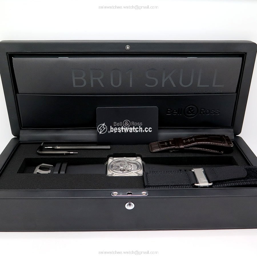 IMG_9085 Bell & Ross BR 01 Mens watch Unisex Manual winding Steel BR01-SKULL-SK-ST Replica 2