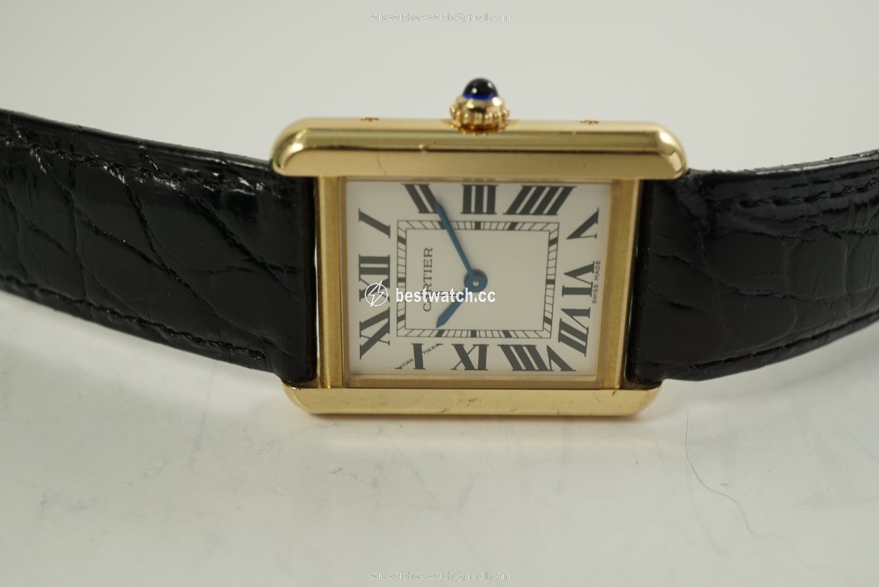 IMG_9085 Cartier Tank Solo Mens watch Unisex Quartz Gold Steel 2743 Replica 2