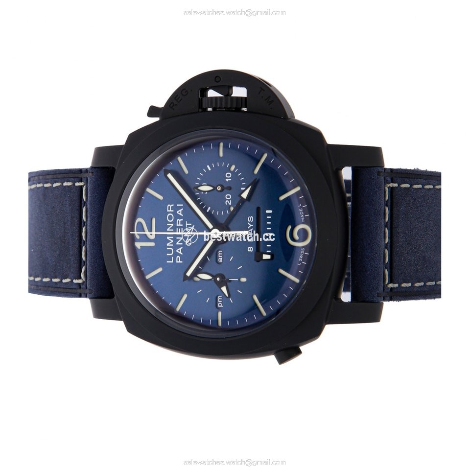 IMG_9085 Panerai Luminor 1950 8 Days Chrono Monopulsante GMT Mens watch Unisex Automatic Ceramic PAM01135 Replica 2