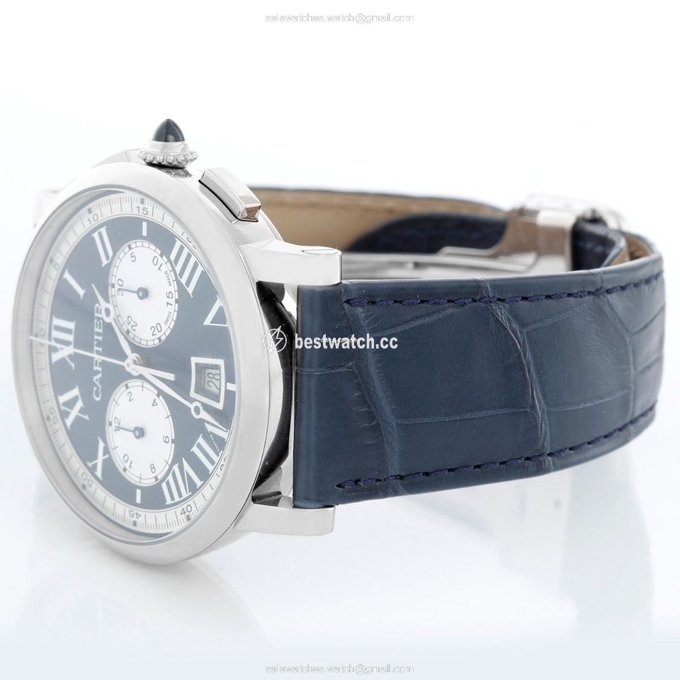 IMG_9085 Cartier Rotonde de Cartier Mens watch Unisex White gold 3769 Replica 2