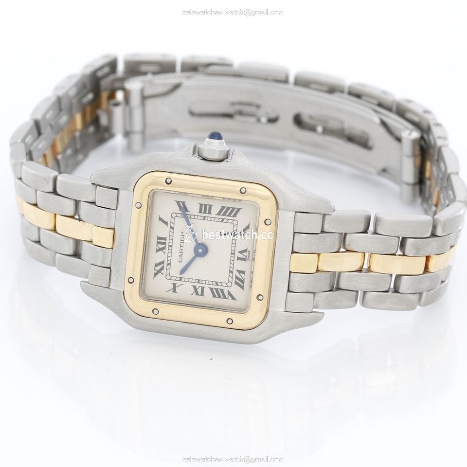IMG_9085 Cartier Panthere Womens watch Quartz Gold Steel W25027B5 Replica 2