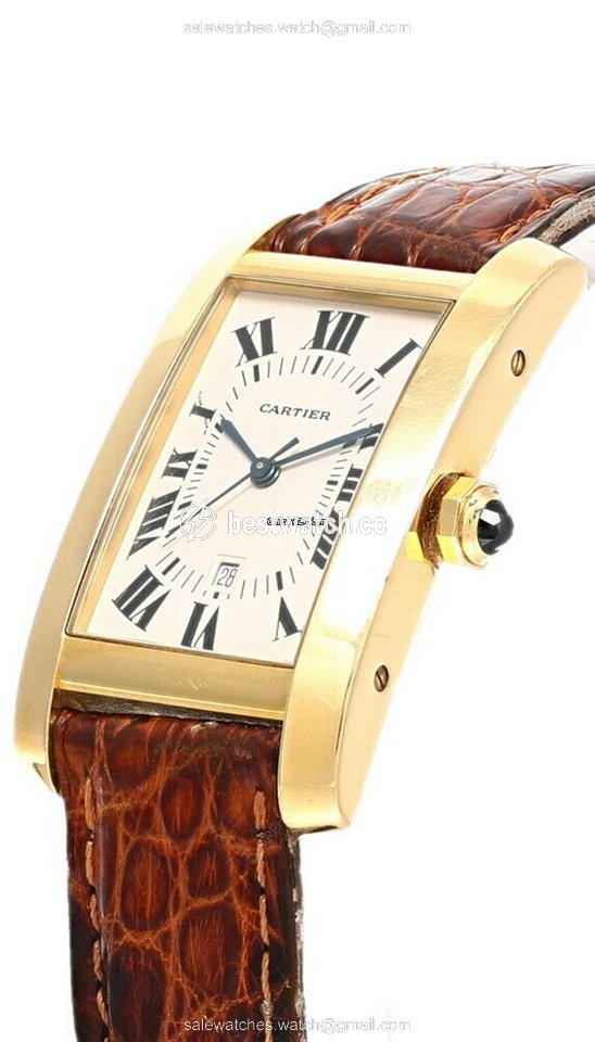 IMG_9085 Cartier Tank Americaine Automatic Yellow gold 02052 Replica 2