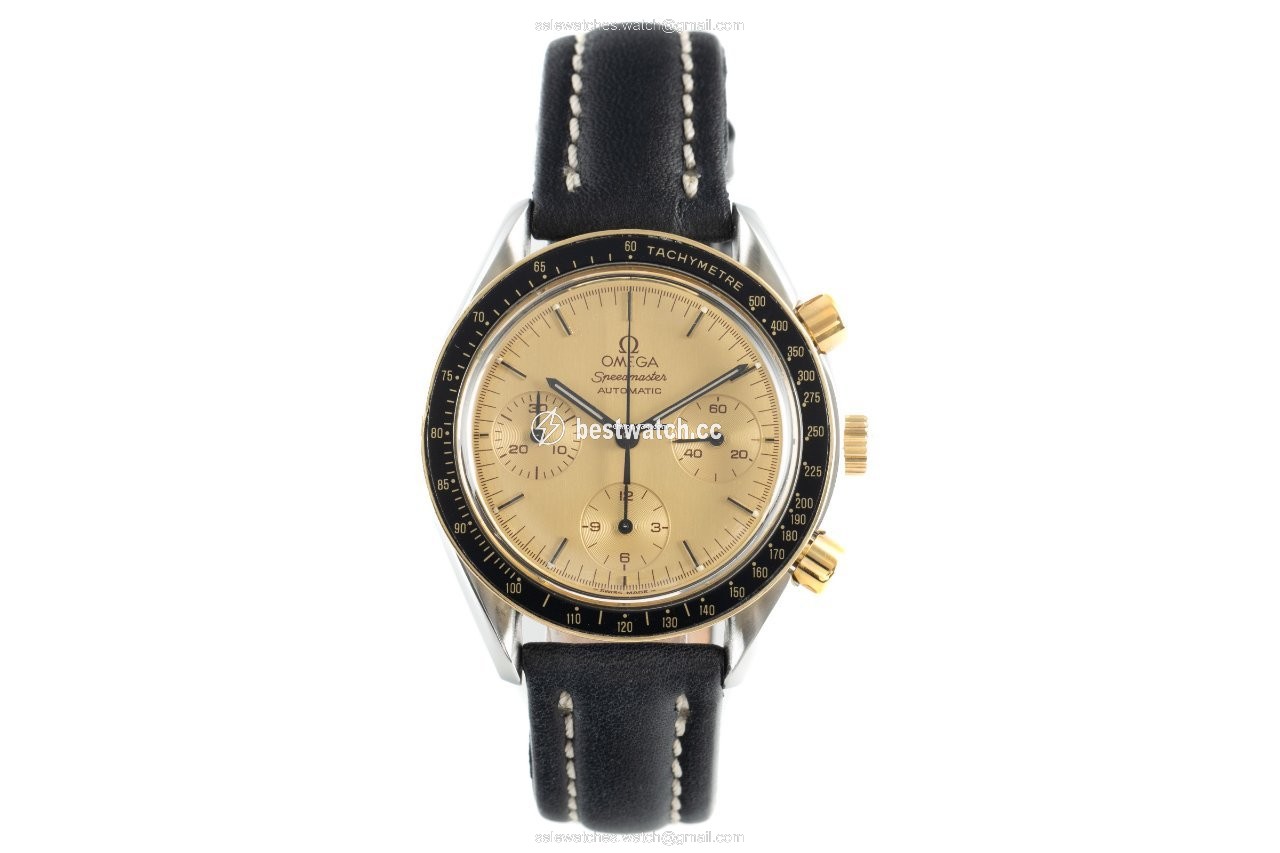 IMG_9085 Omega Speedmaster Reduced Mens watch Unisex Automatic Gold Steel 175.0032 Replica 2