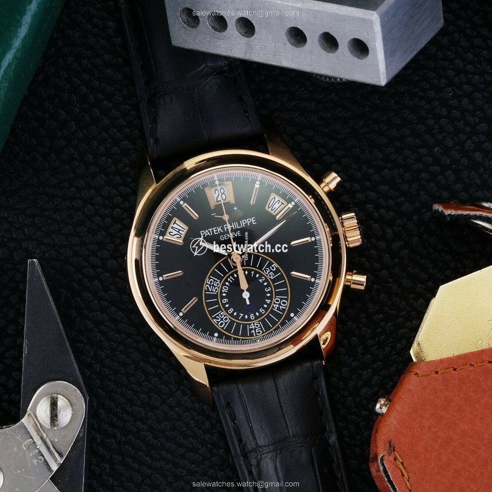 Patek Philippe Annual Calendar Chronograph Mens watch Unisex Automatic Rose gold 5960R-010 Replica 2