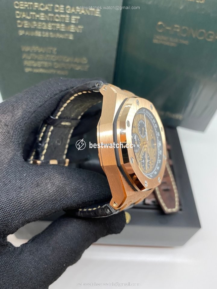 IMG_9085 Audemars Piguet Royal Oak Offshore Chronograph Mens watch Unisex Automatic Rose gold 26470OR.OO.A002CR.01 Replica 2