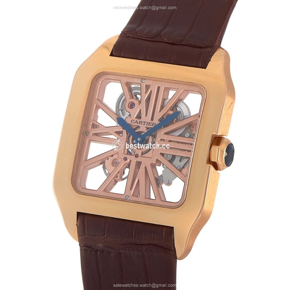 IMG_9085 Cartier Santos Dumont Mens watch Unisex Manual winding Rose gold W2020057 Replica 2