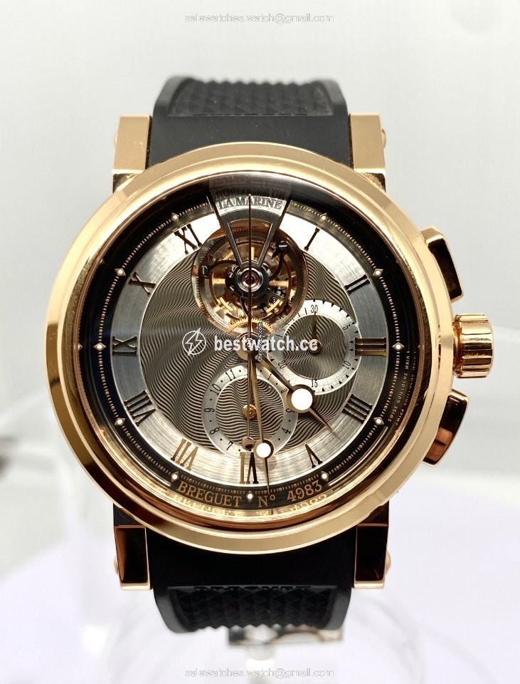 IMG_9085 Breguet Marine Mens watch Unisex Manual winding Rose gold 5837BR 92 5ZU Replica 2
