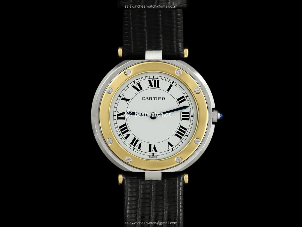 Cartier Santos Mens watch Unisex Quartz Gold Steel 8499ST Replica 2