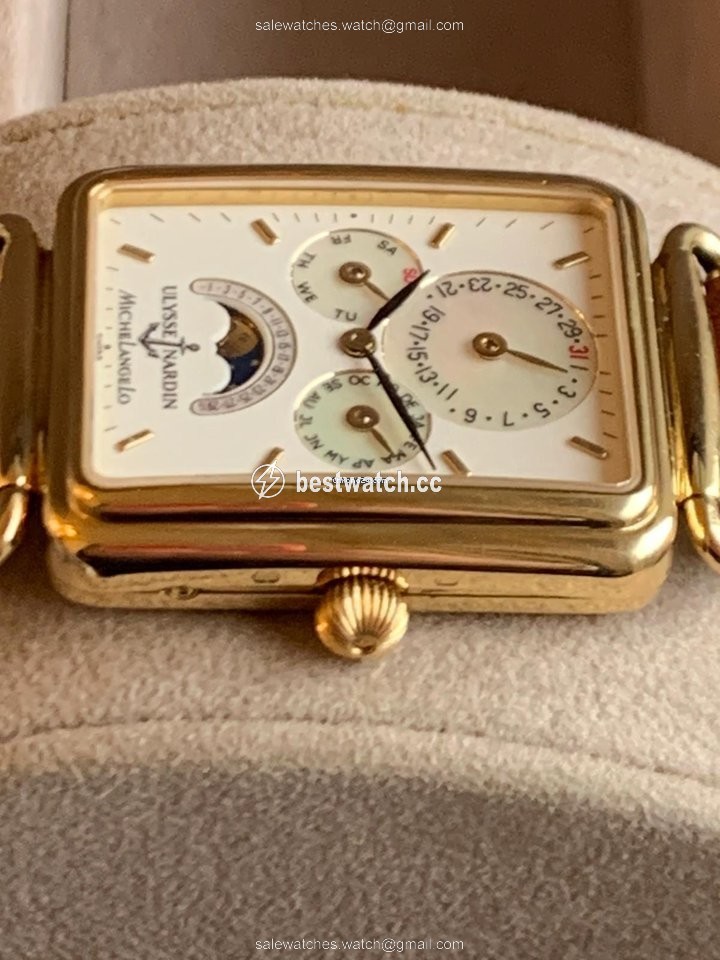 IMG_9085 Ulysse Nardin Michelangelo Mens watch Unisex Automatic Yellow gold 161.42 Replica 2