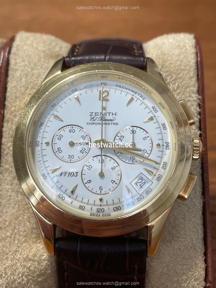 IMG_9085 Zenith El Primero Mens watch Unisex Automatic Yellow gold 30.1250.400 Replica 2