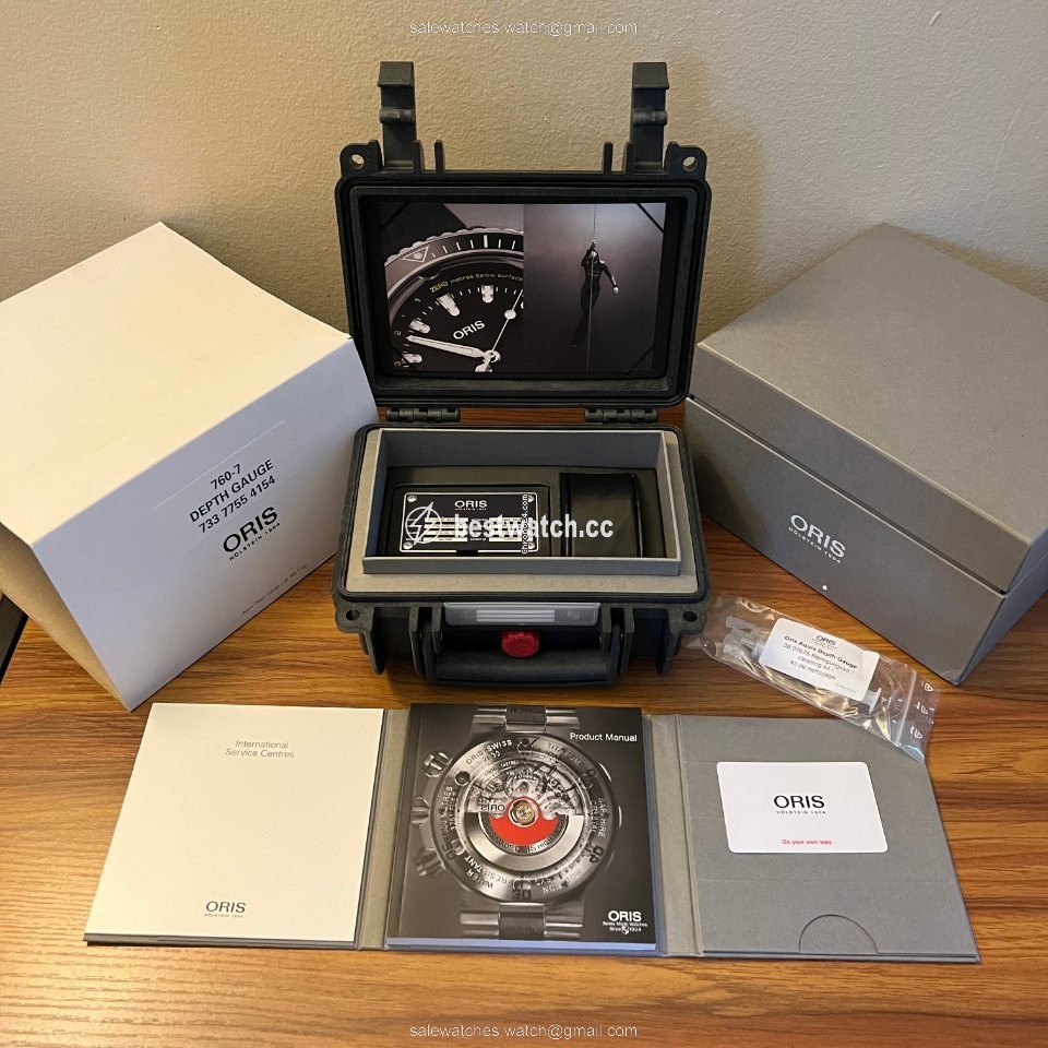 IMG_9085 Oris Aquis Depth Gauge Mens watch Unisex Automatic Steel 01 733 7755 4154-Set MB Replica 2
