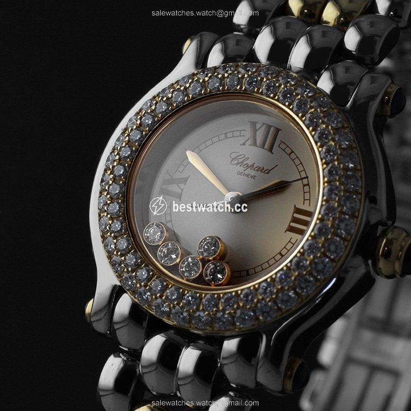 IMG_9085 Chopard Happy Sport Womens watch Gold Steel 27 8274-23 Replica 2