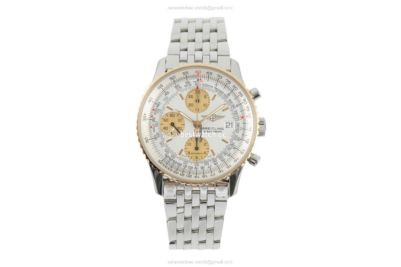 IMG_9085 Breitling Old Navitimer Mens watch Unisex Automatic Gold Steel D13322 Replica 2