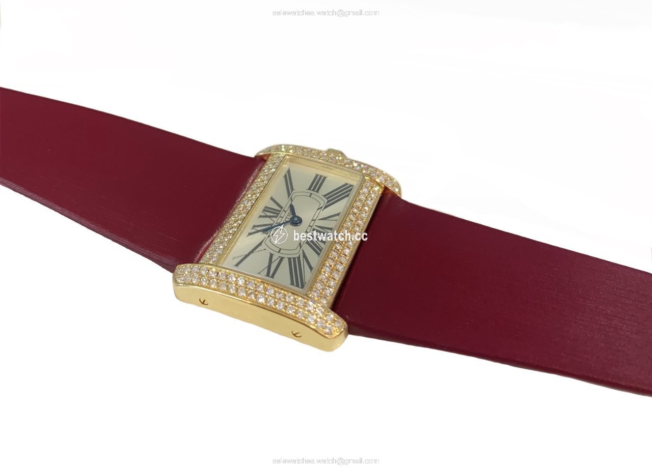 Cartier Tank Divan Womens watch Quartz Yellow gold 2601 Replica 2