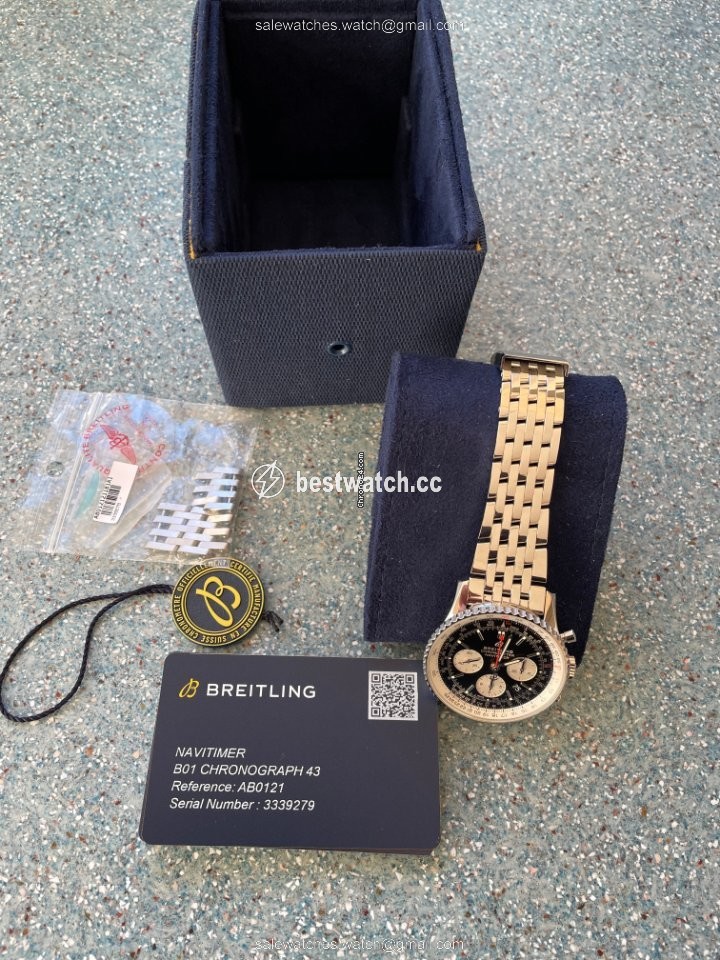 IMG_9085 Breitling Navitimer 1 B01 Chronograph 43 Mens watch Unisex Automatic Steel AB0121211B1A1 Replica 2