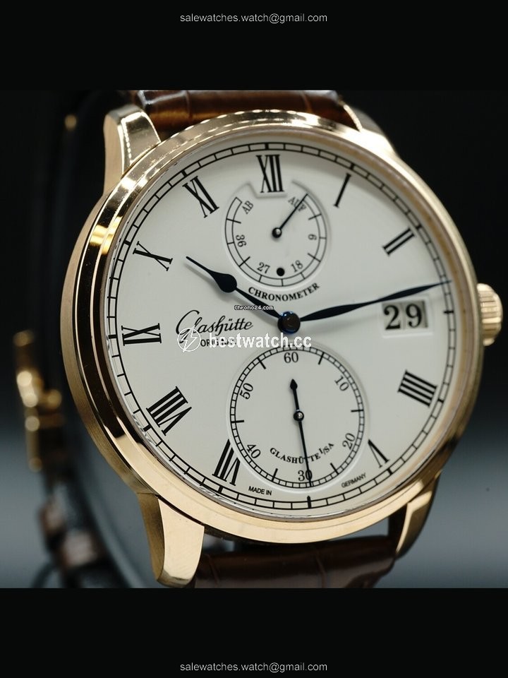 IMG_9085 Glashutte Original Senator Chronometer Mens watch Unisex Manual winding Rose gold 1-58-01-02-05-30 Replica 2