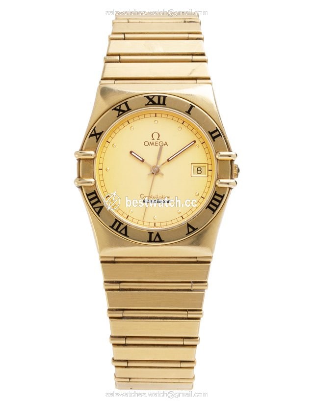 IMG_9085 Omega Constellation Mens watch Unisex Quartz Yellow gold 1112.30.00 Replica 2