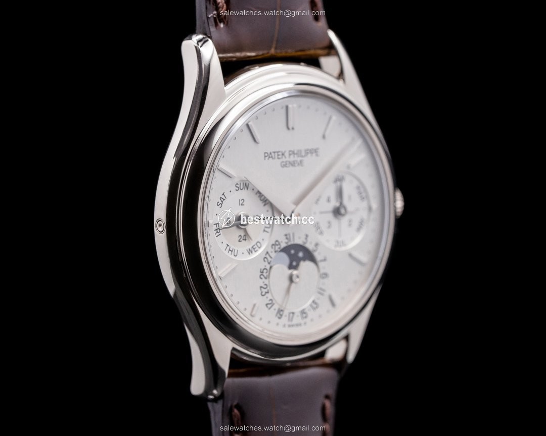 IMG_9085 Patek Philippe Perpetual Calendar Mens watch Unisex Automatic White gold 3940G Replica 2
