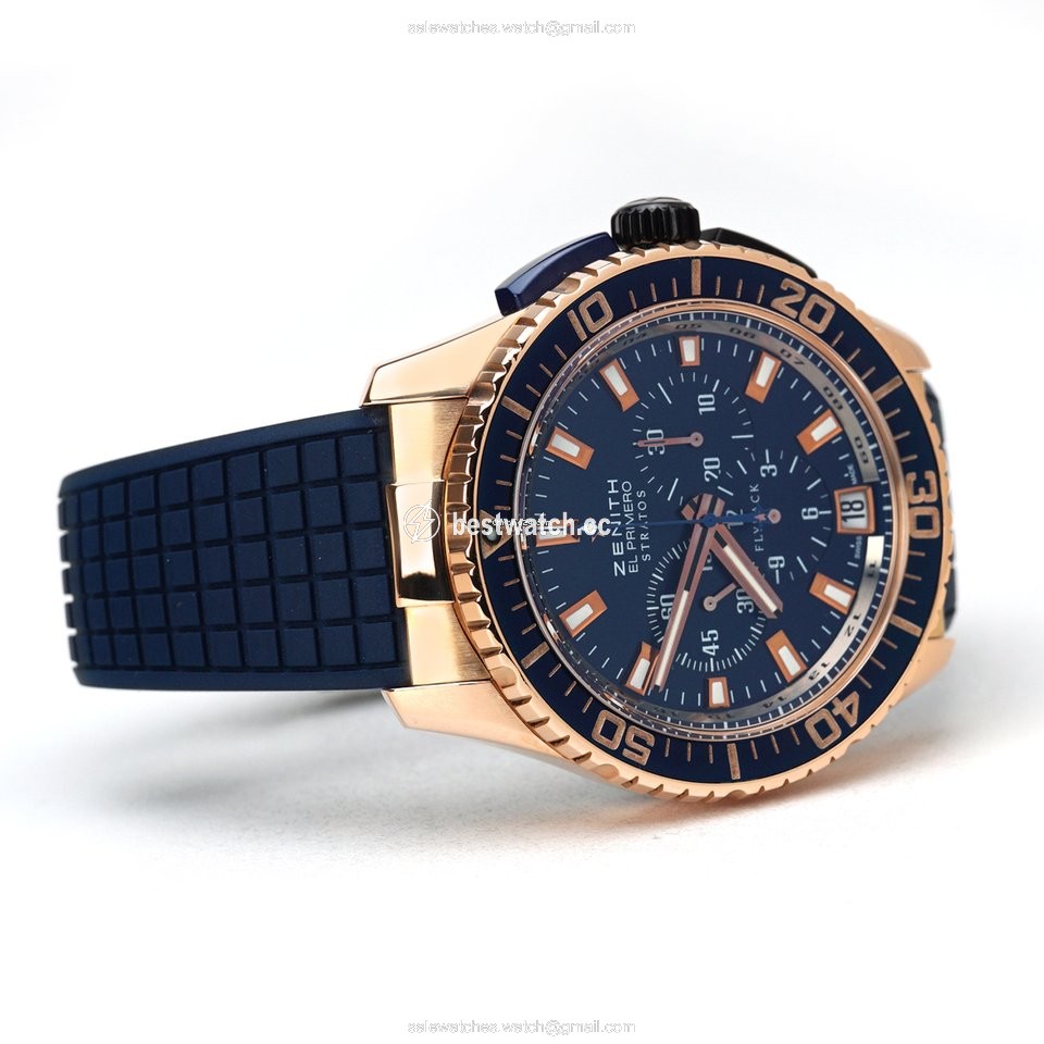 Zenith El Primero Stratos Flyback Mens watch Unisex Automatic Rose gold 86.2061.405 57.R514 Replica 2