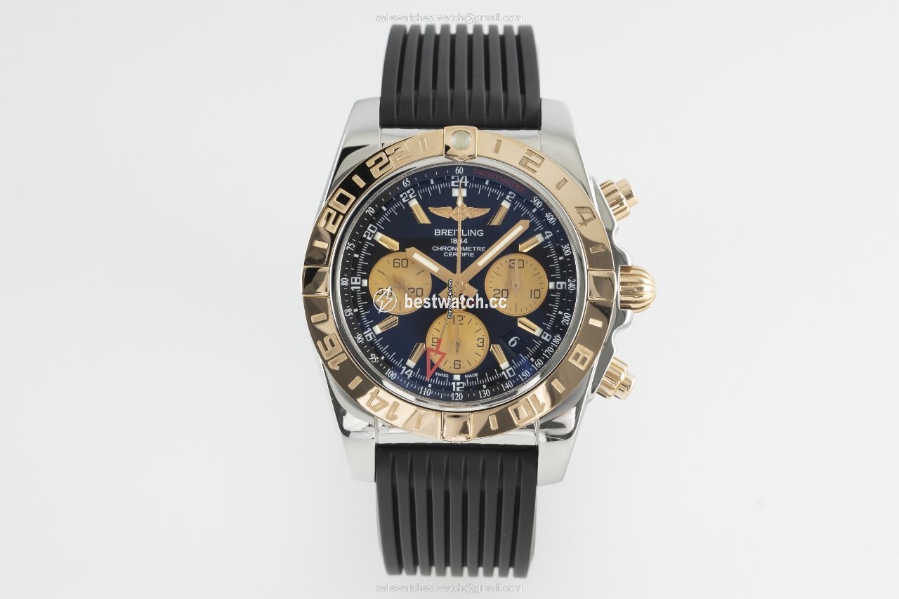IMG_9085 Breitling Chronomat 44 GMT Mens watch Unisex Automatic Gold Steel CB0420 Replica 2