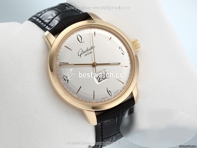 IMG_9085 Glashutte Original Sixties Panorama Date Mens watch Unisex Automatic Rose gold 2-39-47-01-01-04 Replica 2