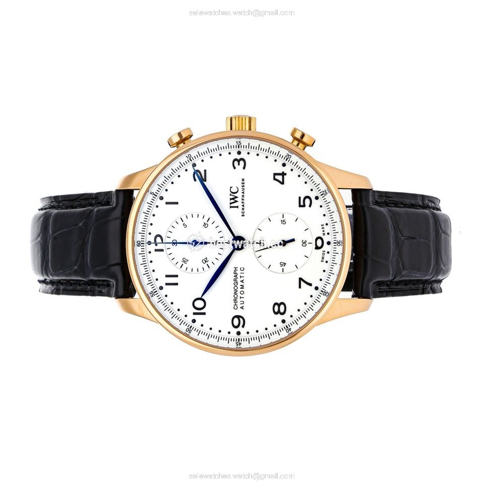 IMG_9085 IWC Portuguese Chronograph Mens watch Unisex Automatic Rose gold IW3716-03 Replica 2