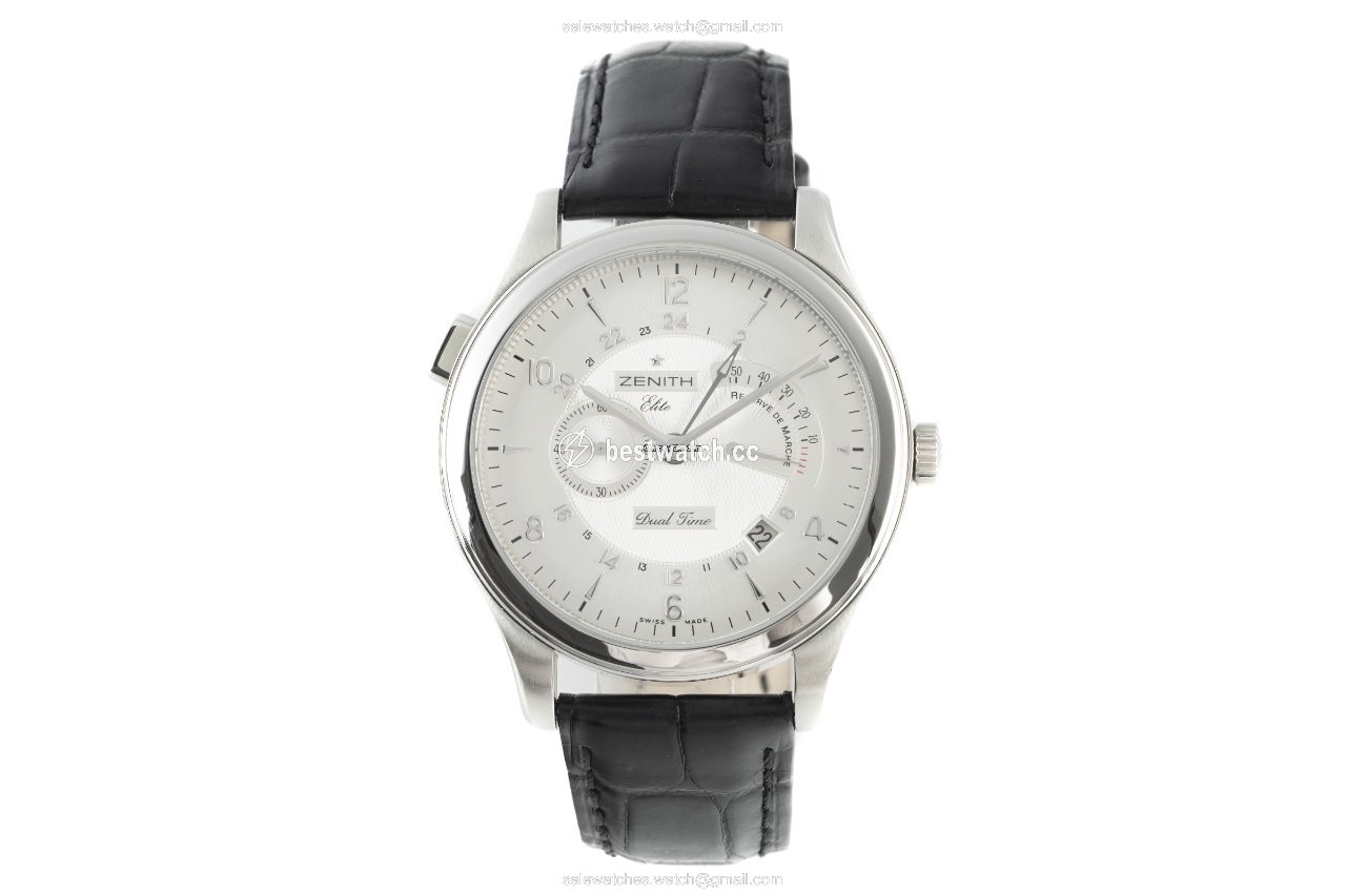 Zenith Elite Dual Time Mens watch Unisex Automatic Steel 030520683 Replica 2