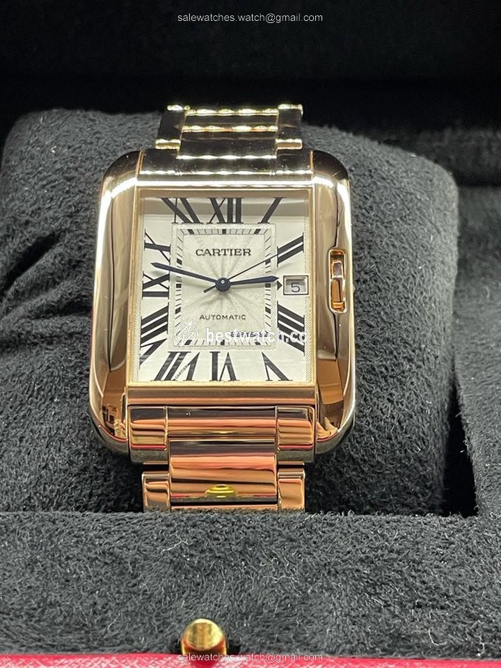 Cartier Tank Anglaise Mens watch Unisex Automatic Rose gold W5310003 Replica 2