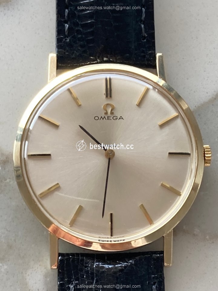 Omega Mens watch Unisex Manual winding Yellow gold 14 k gold 34mm dress watches Replica 2