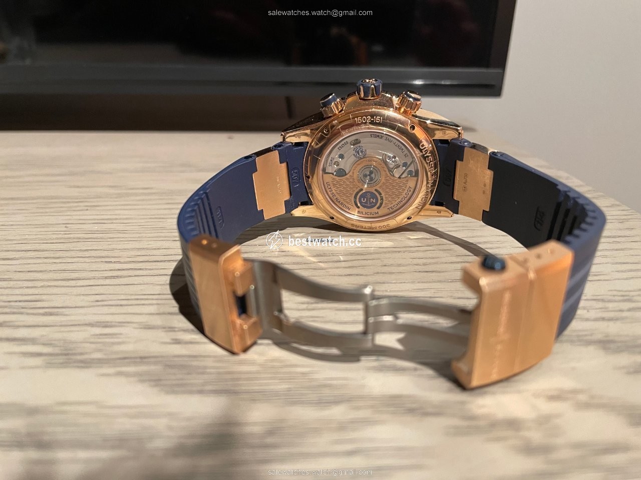 Ulysse Nardin Diver Chronograph Mens watch Unisex Automatic Rose gold 1502-151-3 93 Replica 2