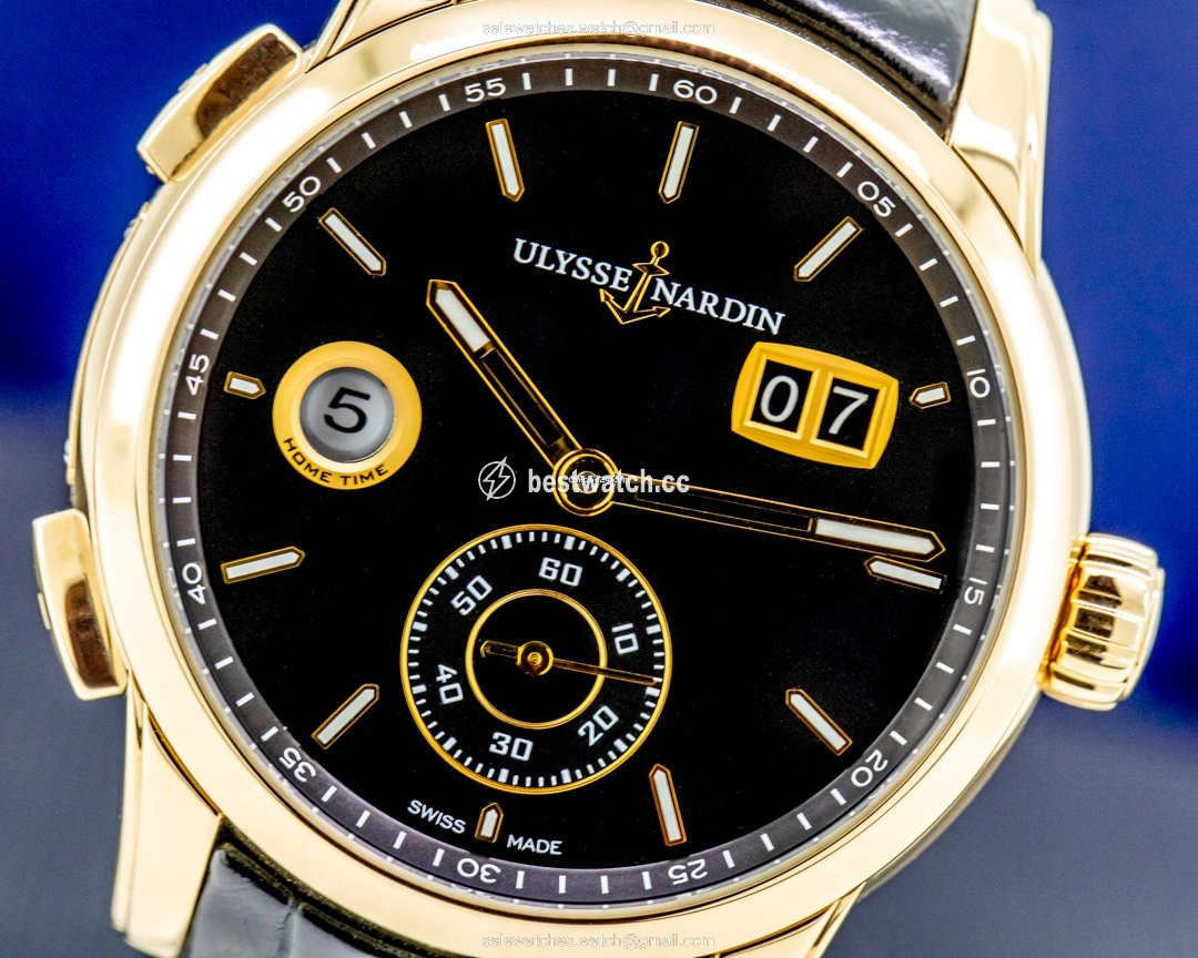 IMG_9085 Ulysse Nardin Dual Time Mens watch Unisex Automatic Rose gold 3346-126 92 Replica 2