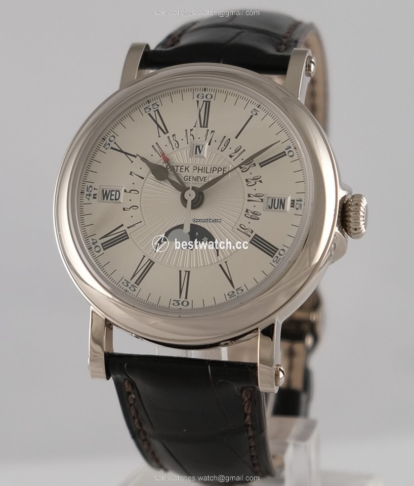 IMG_9085 Patek Philippe Perpetual Calendar Mens watch Unisex Automatic White gold 5159 G - 001 Replica 2
