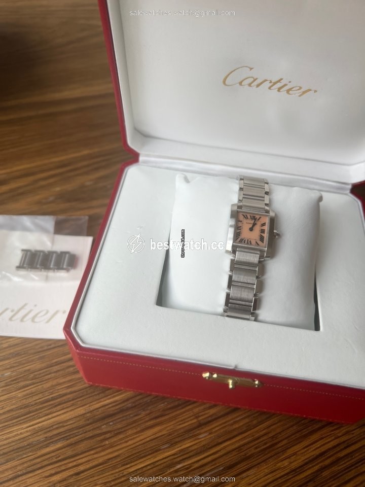 IMG_9085 Cartier Tank Francaise Womens watch Quartz Steel 2384 Replica 2